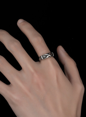 复古编制戒指男女开口可调节高级百搭潮流设计感时尚饰品