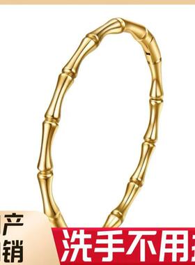 钛钢手镯女夏百搭高级感欧美不掉色竹节卡扣不锈钢时尚手饰