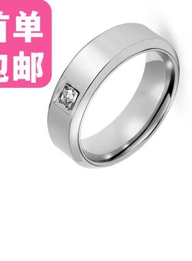 钛钢戒指不锈钢方钻女ins风轻奢法式玫瑰金不掉色时尚饰品