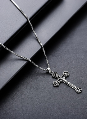 十字架项链男钛钢不掉色百搭高级感个性简约吊坠项饰女饰品配件潮