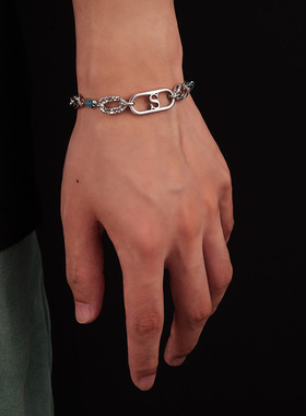 韩版海洋之心文艺蓝水晶手链男女钛钢时尚镶钻蓝色锆石手饰品