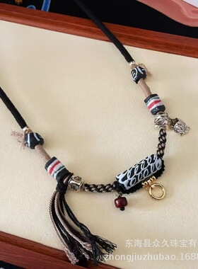 藏式高档唐卡挂绳琉璃毛衣链