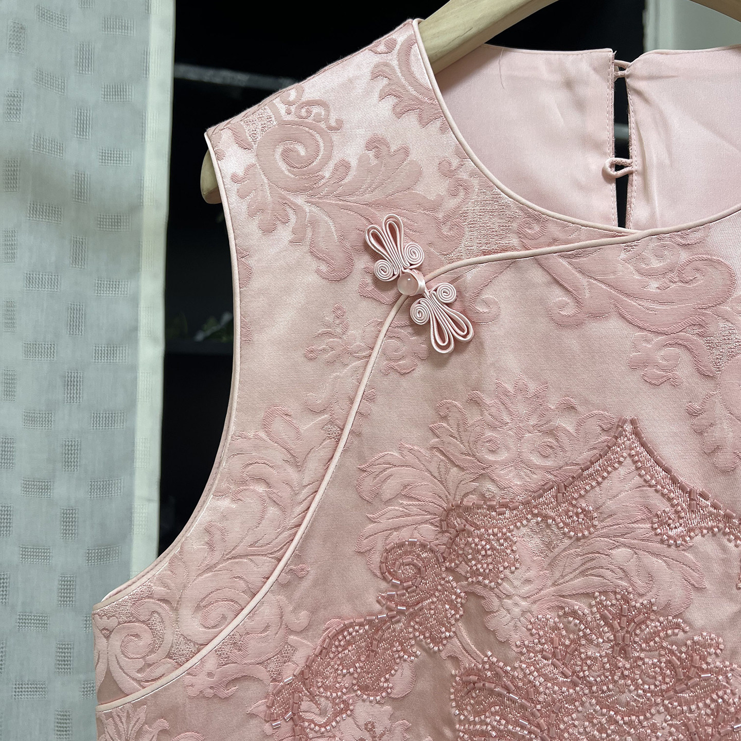 小雪家【小美满】新中式圆领斜襟桑蚕丝棉钉珠刺绣中长款上衣马甲,淘宝优惠券,粉丝福利购,淘宝优惠卷