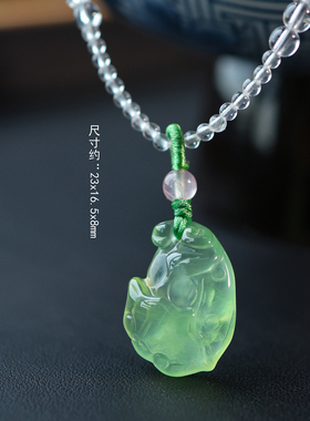 桃粉柳绿又春天 双A白水晶珠链葡萄石粉晶项链锁骨毛衣链清新高级