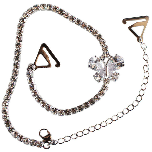 Aurora Zircon Bright Diamond Shoulder Strap Sexy Thin Transparent Invisible Strap Rhinestone Matching Dress Tube Top Versatile Decorative Underwear Strap
