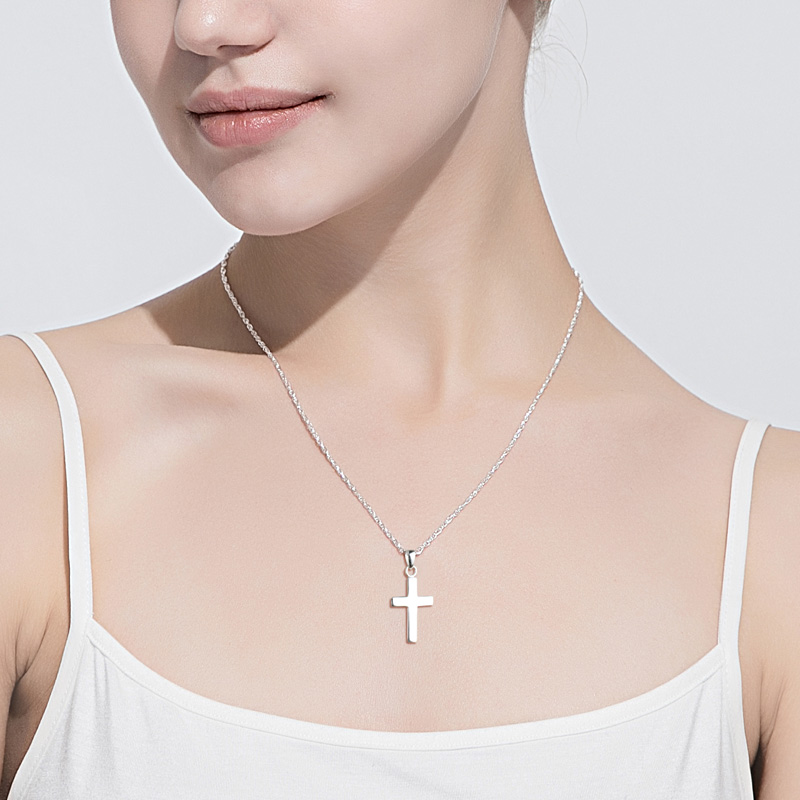 十尚美地晨光999十字架纯银项链 十尚美地项链