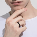 Черное кольцо из нержавеющей стали, на указательный палец