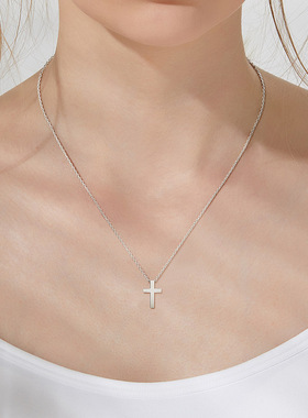 极简小款银十字架项链圣诞节礼物