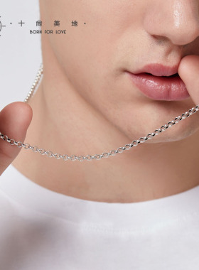 霸气项链925潮单配链银