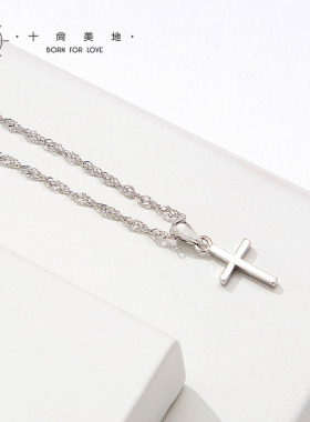 喜乐s925银十字架项链女ins短款