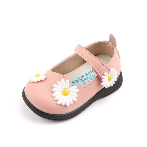 Туфли для принцессы, нескользящая детская обувь для раннего возраста, в цветочек, 1-5 лет, мягкая подошва