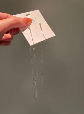 小姐闪闪超细精致金色极简银针
