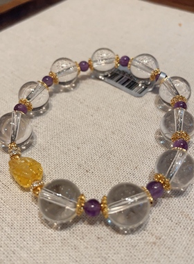 天然白水晶多宝手链女百搭