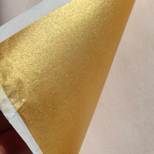 四尺手工丝印泥金色宣纸斗方熟宣毛笔书法作品用古法高亮金粉制作 - 图3