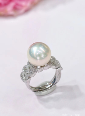 高品质爱迪生天然淡水珍珠戒指指环正圆强光精工镶嵌多款式闪耀