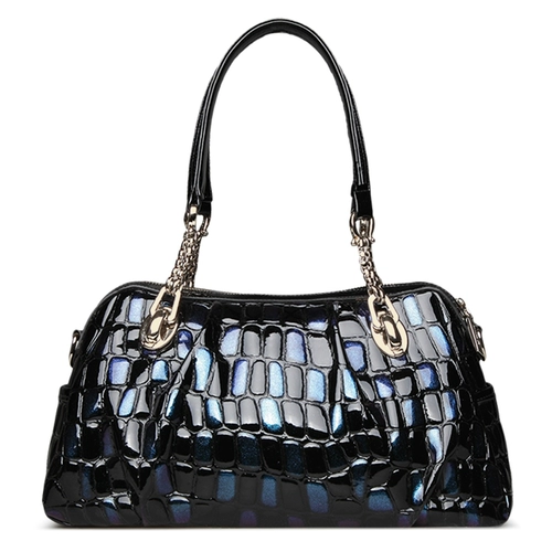 Модная вместительная и большая сумка на одно плечо, крокодиловый принт, из натуральной кожи, городской стиль