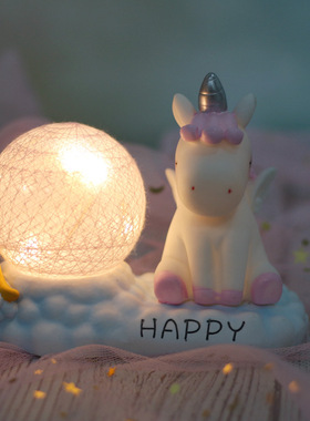 ins风少女心生日礼物独角兽台灯