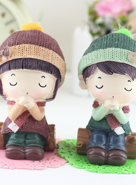 情侣人物可爱风公仔汽车装饰品