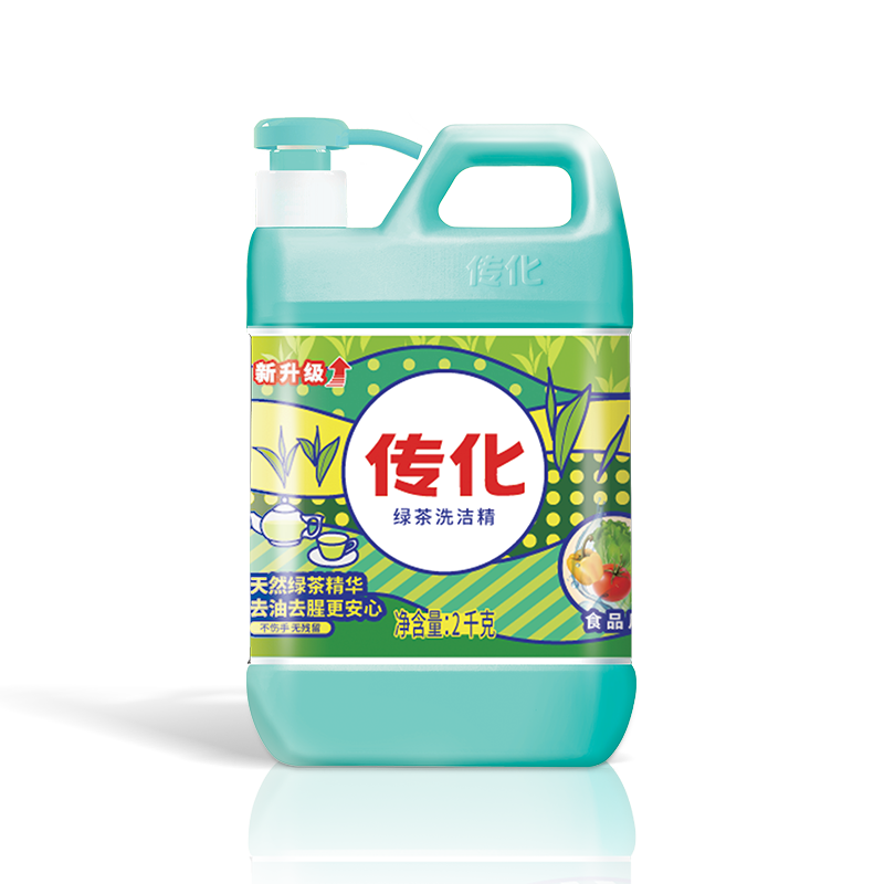 传化绿茶家用2kg厨房洗涤洗洁精 传化洗洁精