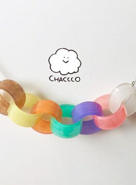 豆记のCreema minne日本代购快乐时光彩带可爱创意锁骨链女孩礼物