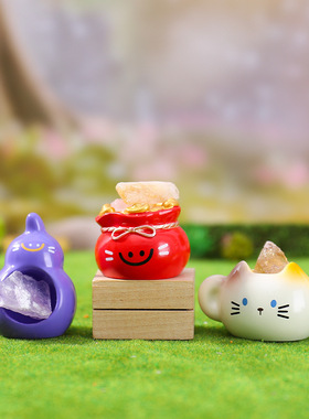 猫猫PAI福运将至盲盒水晶石桌面摆件小红书热款创意家居装饰批发