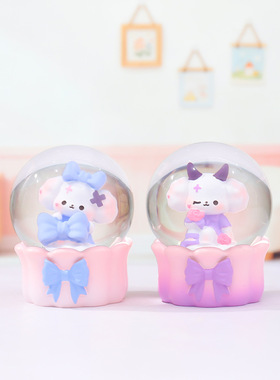 网红同款可爱萌物迷你水晶球诺诺狗发光水球桌面摆件家居装饰品