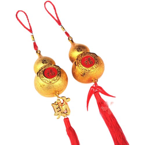 金色葫芦福袋小挂件镀金塑料植物盆景装饰喜庆用品乔迁新房新年 - 图3