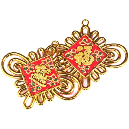 塑料镀金新年金色元宝小配件挂件植物盆景配饰小灯笼塑料双鱼元宝 - 图3
