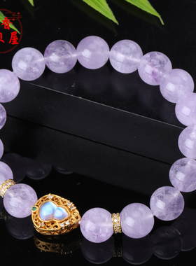 紫水晶葫芦手串手工串珠紫色水晶