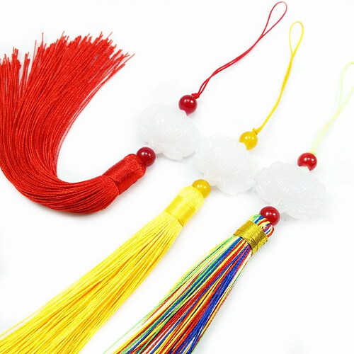 白玉莲花流苏穗子 汉服流苏挂穗中国风挂坠流苏diy材料扇坠宫廷 - 图3