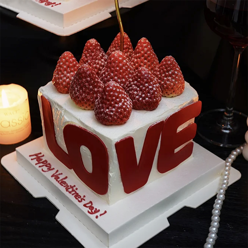 2025情人节网红烘焙蛋糕装饰摆件亚克力LOVE ins风可爱小狗狗插件