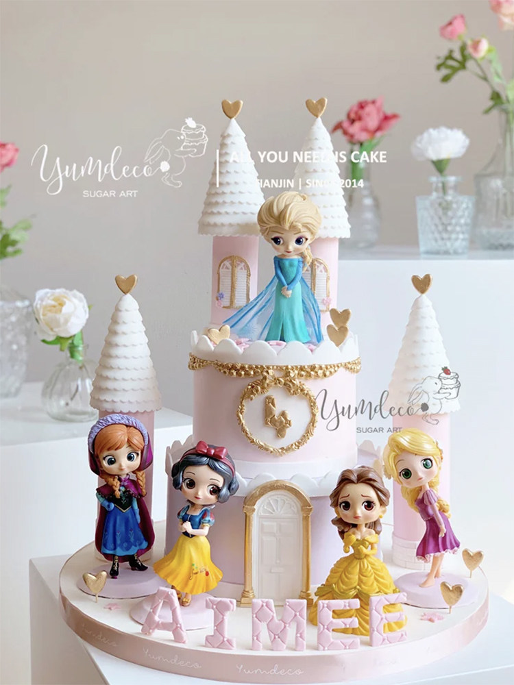 包邮网红冰雪公主蛋糕装饰摆件爱莎雪宝城堡白雪女孩生日插件套装,淘宝优惠券,粉丝福利购,淘宝优惠卷