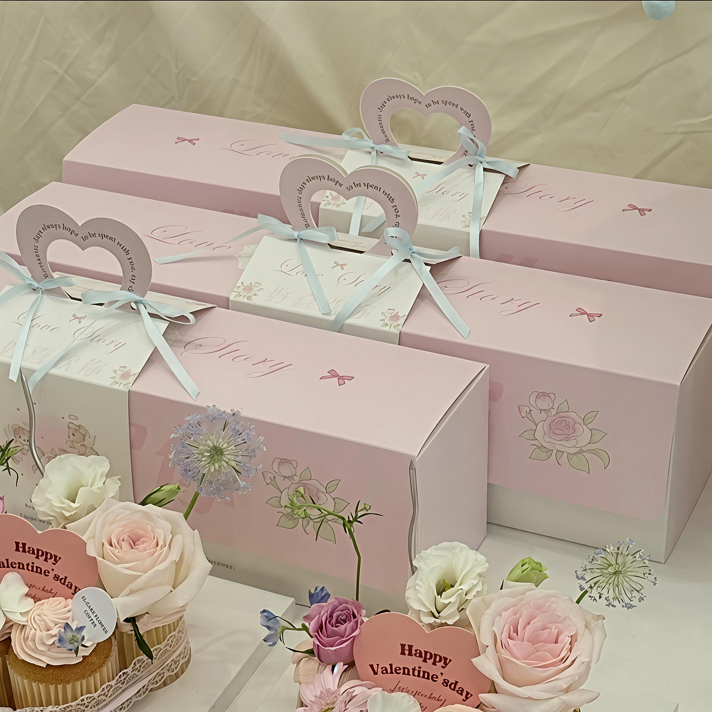 包邮2.14情人节粉色好喜欢你长条蛋糕包装甜品盒甜筒表白创意插件,淘宝优惠券,粉丝福利购,淘宝优惠卷