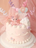 Запеченное торт декоративный орнамент Dangda Женская звезда Kawa Shaya Pink Little Fox net Red День рождения мягкая керамика