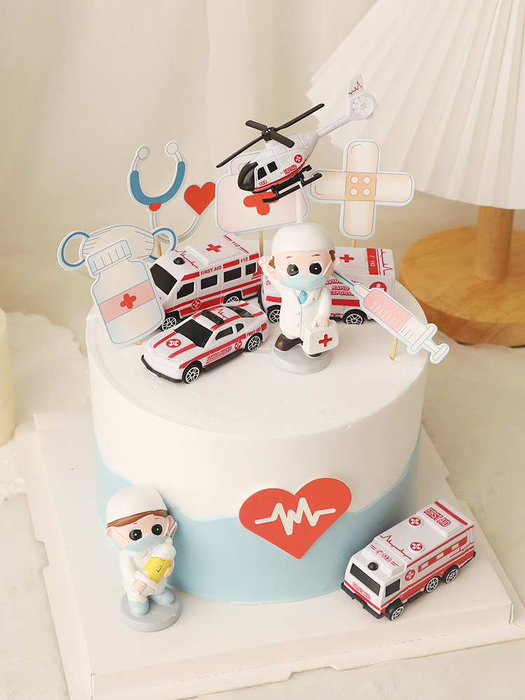 烘焙蛋糕装饰摆件救护车819医师节医生护士白衣天使节日插卡插件,淘宝优惠券,粉丝福利购,淘宝优惠卷