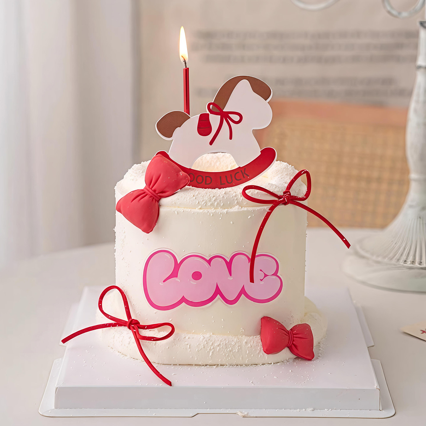 网红214情人节烘焙蛋糕装饰摆件亚克力可爱摇摇马蝴蝶结Love插件,淘宝优惠券,粉丝福利购,淘宝优惠卷