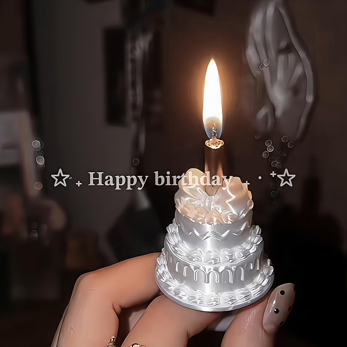 Internet celebrity ins style birthday cake ring candles