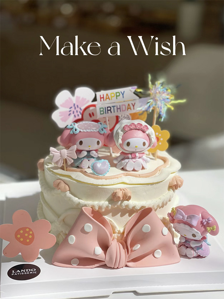 网红蛋糕装饰摆件插件KT猫美乐蒂三丽鸥库洛米帕恰狗女孩生日甜品,淘宝优惠券,粉丝福利购,淘宝优惠卷