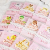 Мультяшная свеча, буквы и цифры, популярно в интернете, с медвежатами