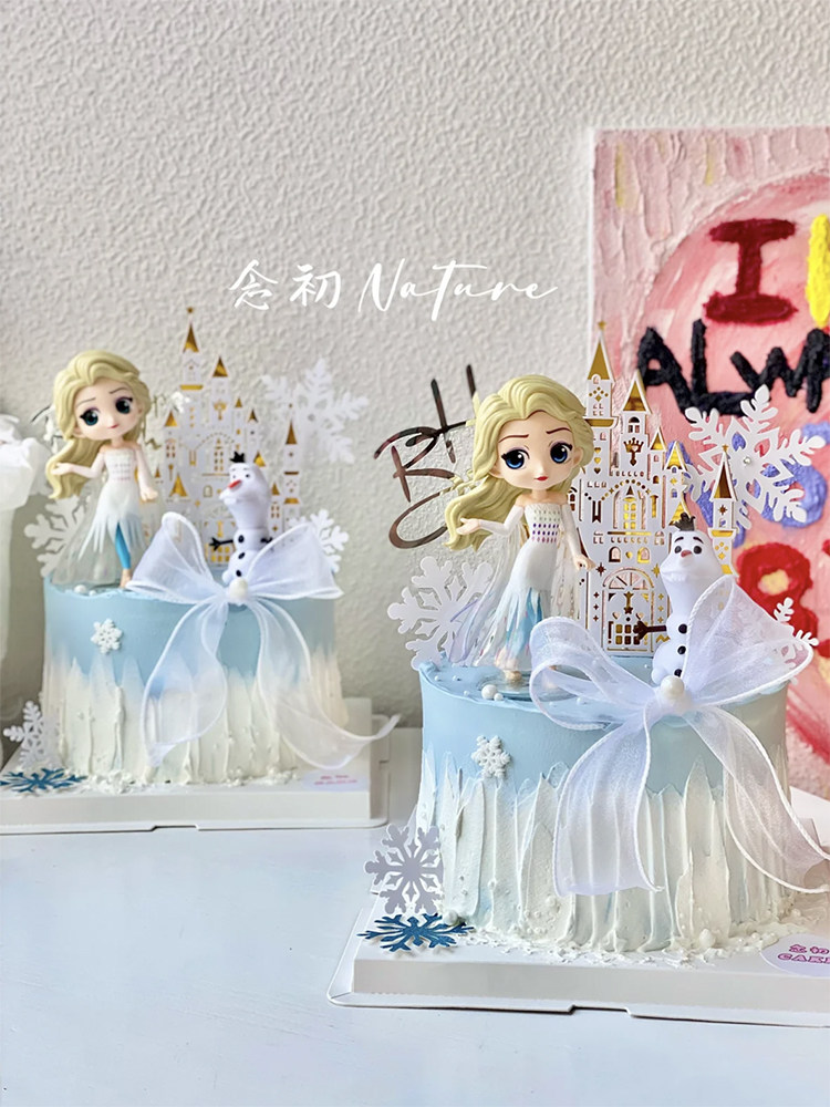 包邮网红冰雪公主蛋糕装饰摆件爱莎雪宝城堡白雪女孩生日插件套装,淘宝优惠券,粉丝福利购,淘宝优惠卷