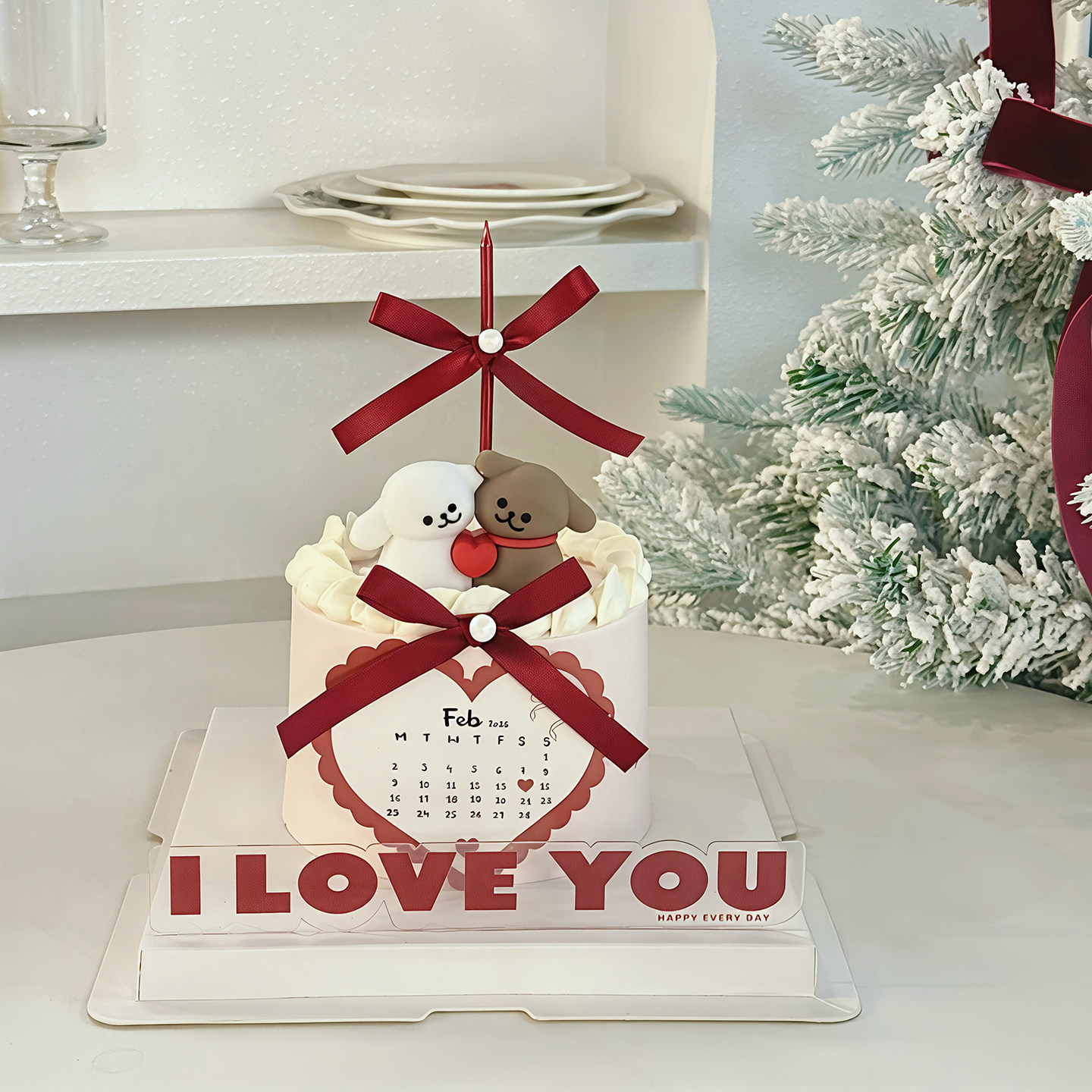 包邮网红2.14情人节烘焙蛋糕装饰摆件卡通拥抱狗狗插件爱心卡片,淘宝优惠券,粉丝福利购,淘宝优惠卷