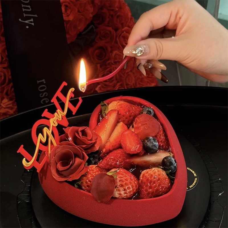 包邮214情人节ins风网红烘焙蛋糕装饰插牌亚克力loveyou告白插件