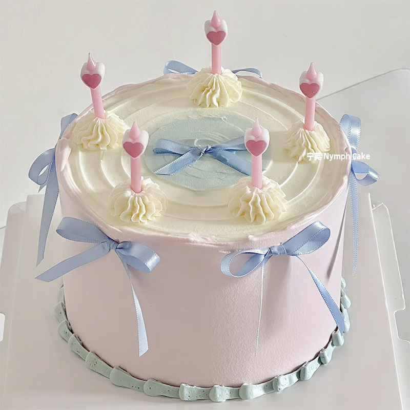 包邮网红ins风韩系芭蕾风蛋糕装饰丝带蝴蝶结仙女爱心生日蜡烛,淘宝优惠券,粉丝福利购,淘宝优惠卷
