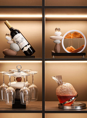 树脂时来运转流沙画酒柜电视柜