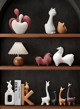 中古风鹿摆件高级感酒柜装饰品