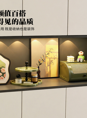 中古风玄关收纳桌面摆件摆画装饰