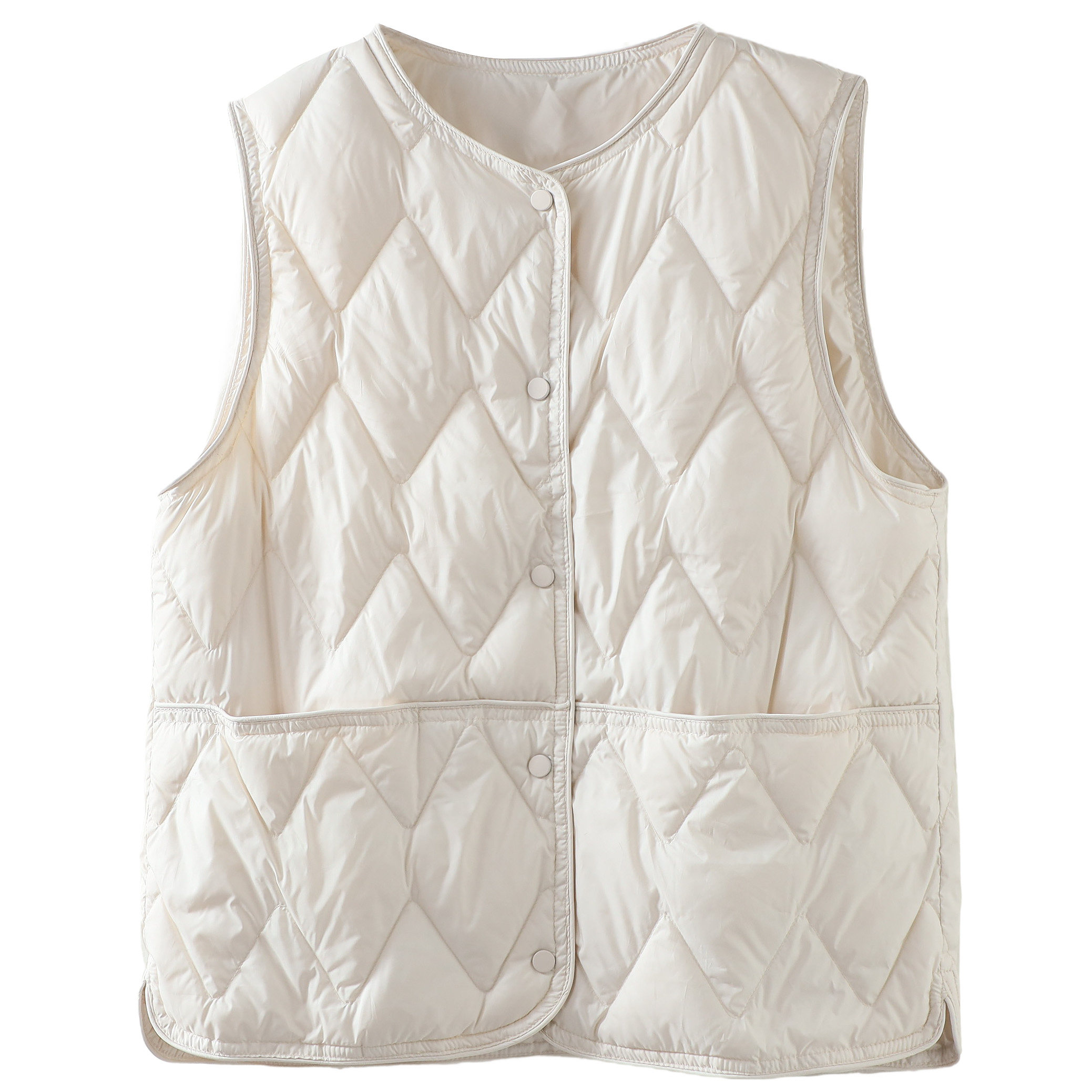 90白鸭绒轻薄羽绒马甲女短款2025秋冬新款羽绒坎肩背心圆领外套潮,淘宝优惠券,粉丝福利购,淘宝优惠卷