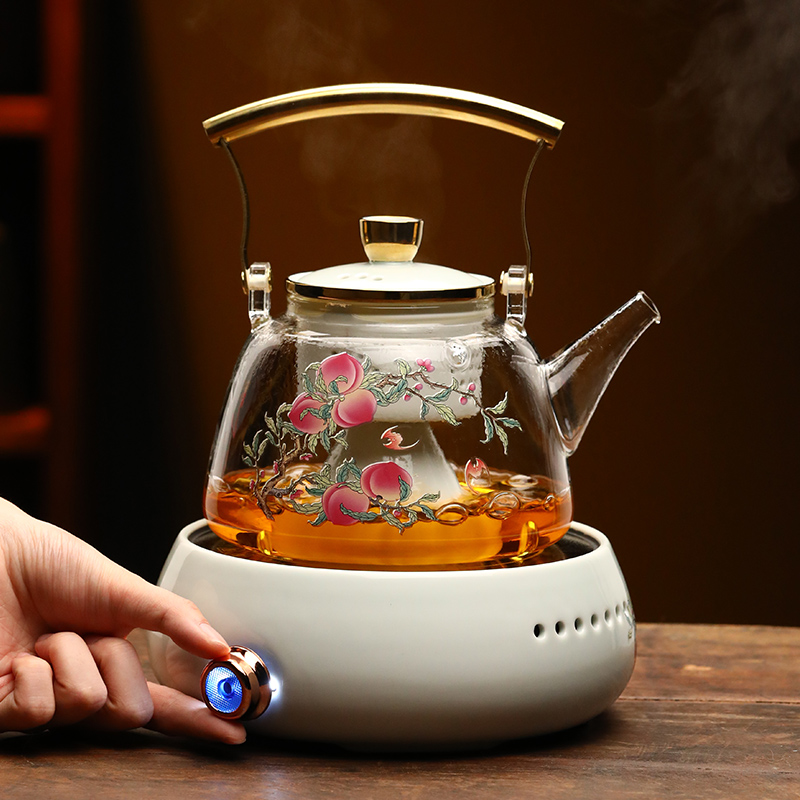 尚言坊煮茶壶电陶炉煮茶器煮茶炉白茶玻璃烧水壶泡茶专用茶具家用