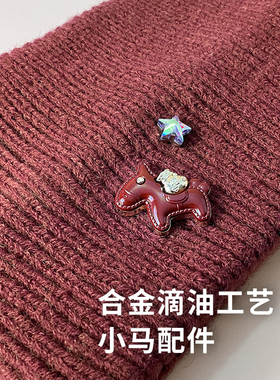 2026新年红色发带女毛线发带