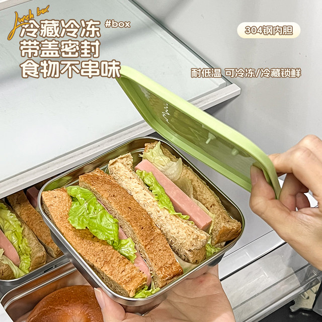 Sandwich Bento Box Food Grade Bread Storage Box Portable Toast Bage Box Office Lunch Box Breakfast Box